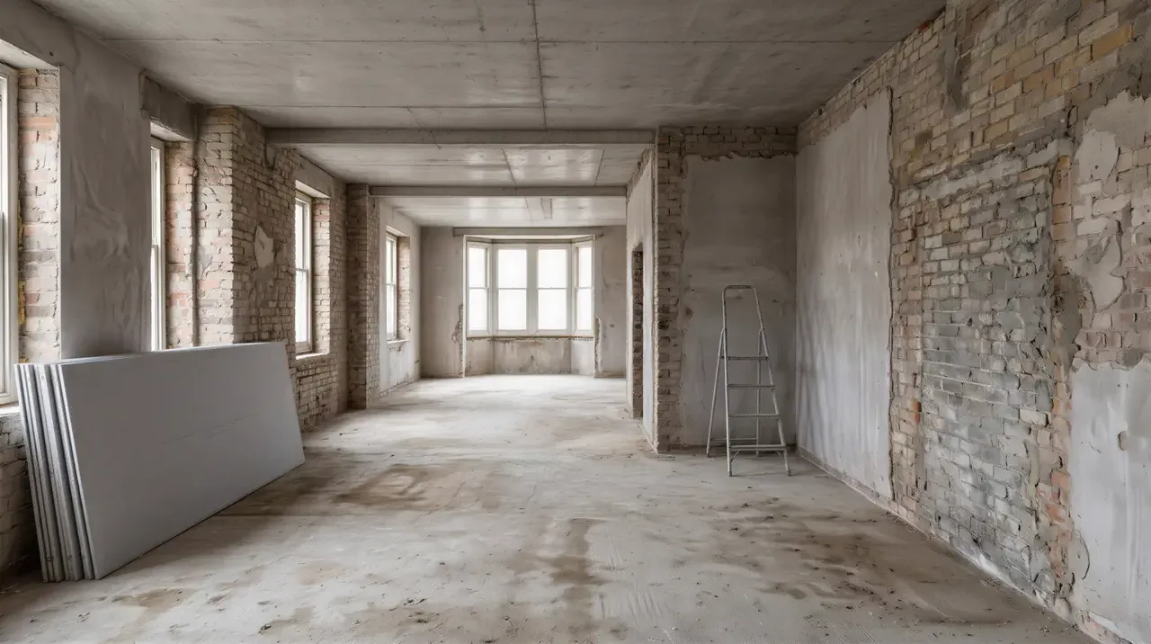 A restaurant stripped back to its shell, before the fit-out
